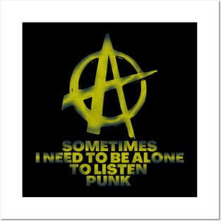 listen punk alone yellow art anarchy Posters and Art